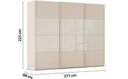 Goossens kledingkast finca combi glans mat glas bruin hoogwaardig meubelplaat - 8244404-{merk}-finca-combi-sts-bruin-schuifdeuren-02